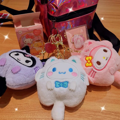 Sanrio Plush Doll Keychain – Melody, Cinnamoroll, Pochacco Bag Pendant for Kids and Girls