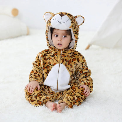 Baby Animal Kigurumi Romper – Unicorn, Panda, Rabbit Cartoon Jumpsuit (Newborn & Infant Cosplay Pajamas, 0-24 Months)