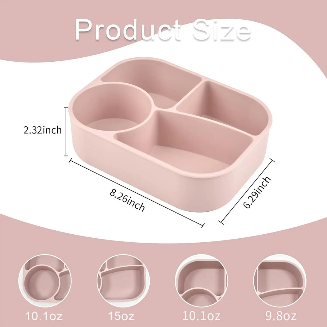Silicone Food Storage Containers - Reusable Bento Lunch Box with Lids, Microwave & Dishwasher Safe, BPA-Free Storage Boxes