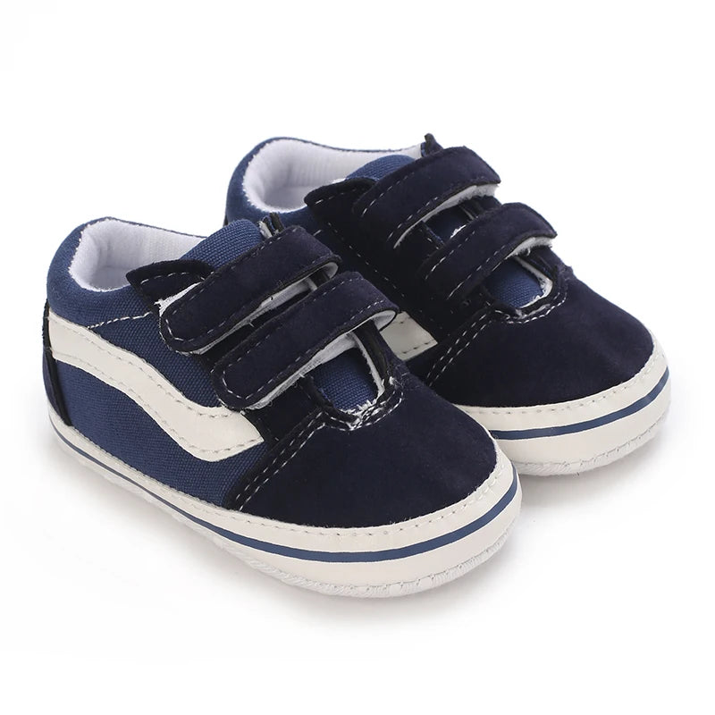 Newborn Baby Canvas Shoes – Anti-Slip Soft Sneakers for Baby Boys & Girls, Multi-Color Toddler First Walkers Crib Shoes