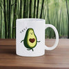 Cute Avocado Porcelain Coffee Mug - Cartoon Green Avocado Breakfast & Juice Cup, 11 oz (320 ml)