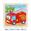 11cm (4.33in) Kids Wooden Jigsaw Puzzle – Cartoon Animal and Vehicle Montessori Educational Toy