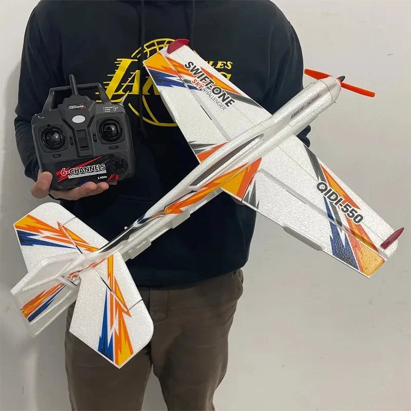 QIDI-550 3D RC Airplane – 500mm Wingspan with One-Key Stunt and 6-Axis Gyro Flight Control