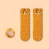 Baby Coral Velvet Socks – Warm Plush Knee-High Stockings with Cute Bear Design (0-5 Years)