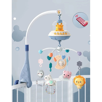 Musical Baby Crib Mobile With Lights and Music Projection Remote Control Crib Toy for Newborns