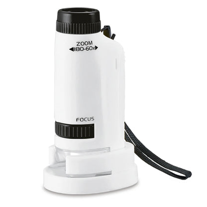 Pocket Microscope for Kids - Handheld Mini STEM Science Toy with LED Light and Specimen, Gift for Little Scientists