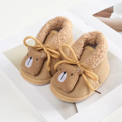 Jlong Winter Newborn Soft Sole First Walker Baby Shoes – Fur Warm Snow Boots for Girls (0-18 Months)