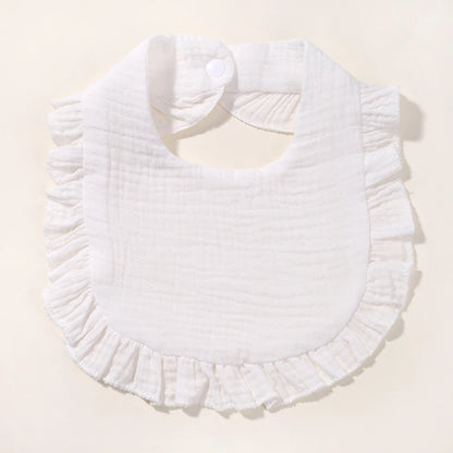 Newborn Baby Bibs & Burp Cloths | Solid Color Toddler Bandana Feeding Bibs, Ruffle Saliva Towel for Drool, Baby Accessories - Kidzy Market