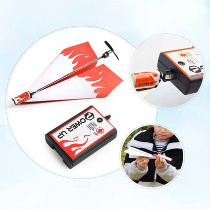 Hand Throwing Electric Model Airplane Motor Power Folding Paper Plane Educational DIY Toy