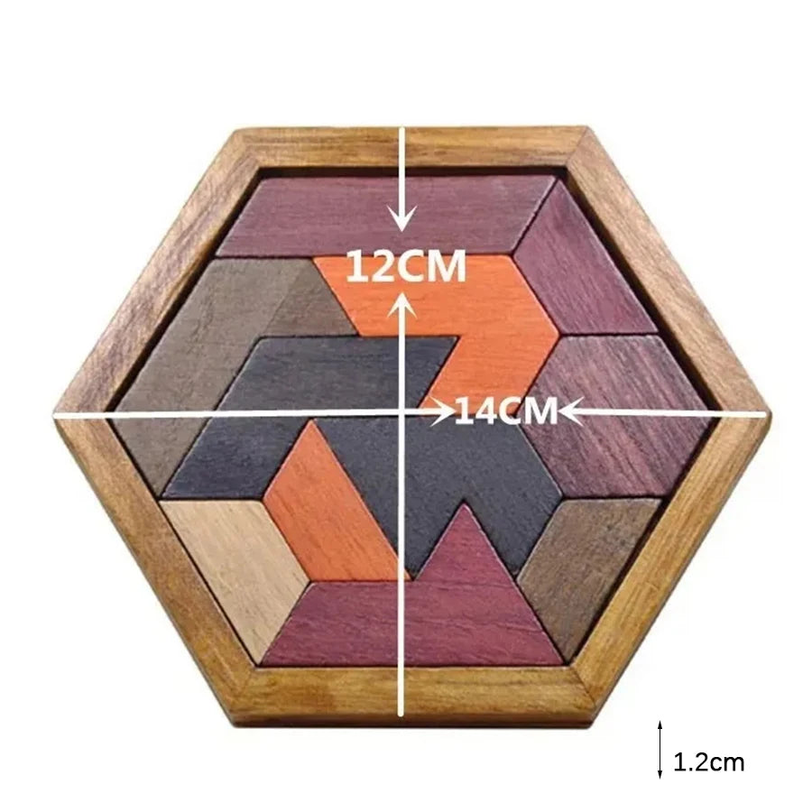 Wooden Tangram DIY Puzzle – Educational Montessori Toy for Kids