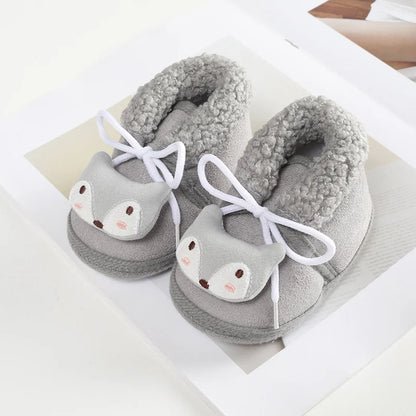 Jlong Winter Newborn Soft Sole First Walker Baby Shoes – Fur Warm Snow Boots for Girls (0-18 Months)