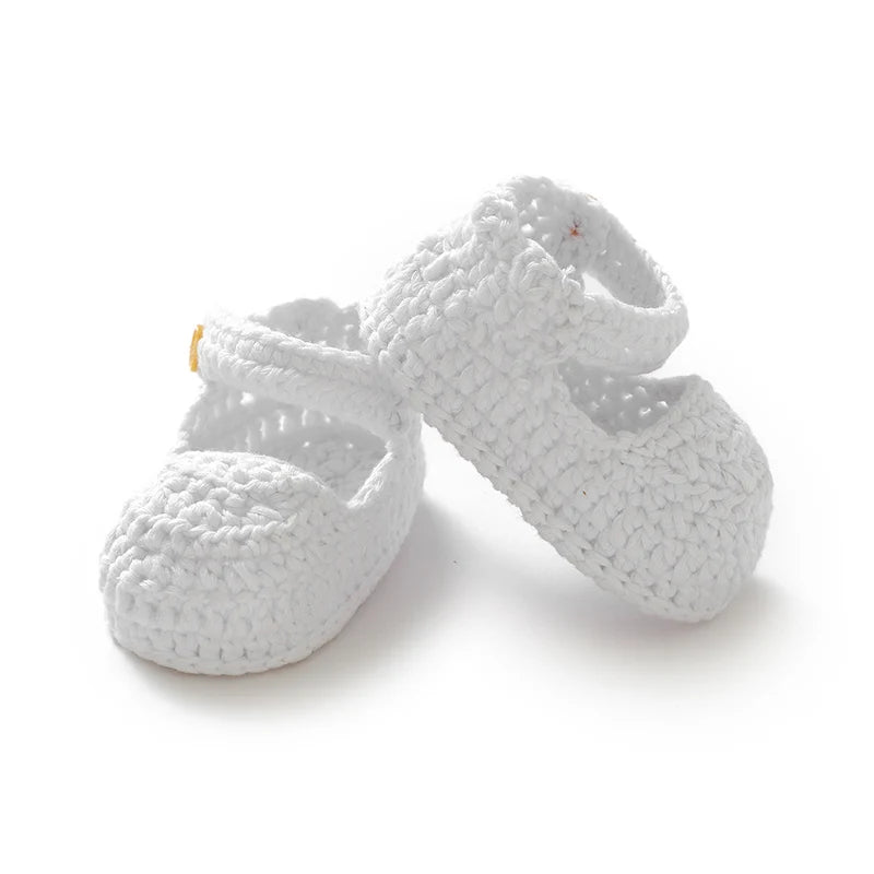 Newborn Baby Girl Shoes 0-1Y Fashion Pure Color Knit Infant Anti-Slip Soft Soled First Walkers Winter Prewalker