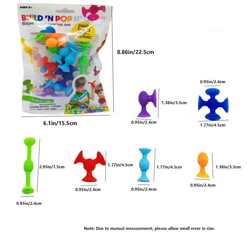 Suction Cup Soft Throw Darts Set – Building Blocks Pop Sucker Fidget Toy, Parent-Child Interactive Game for Kids
