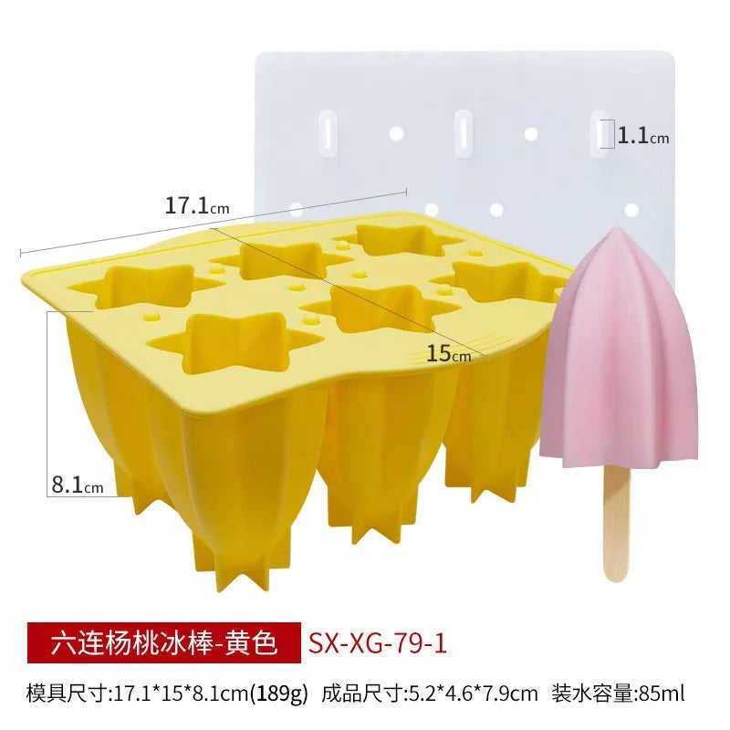Silicone Spiral Popsicle Molds 4-Cell Reusable BPA Free Ice Pop Maker