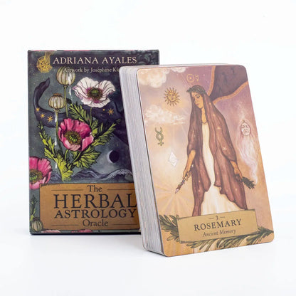 Herbal Astrology Oracle Board Game Deck - 55 Cards for Alchemizing Ancient Plant Healing and Astrological Wisdom, 10.4 x 7.4 cm