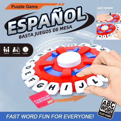 Spanish Basta Game - Fast-Paced Family Gathering Letter Toy - Learning Letters for Adults & Children - Juegos de Mesa