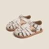 Children’s Sandals – Girls’ Fashion Roman Braid Genuine Leather Sandals, Anti-Slip Soft Bottom Summer Shoes, Size 22-31