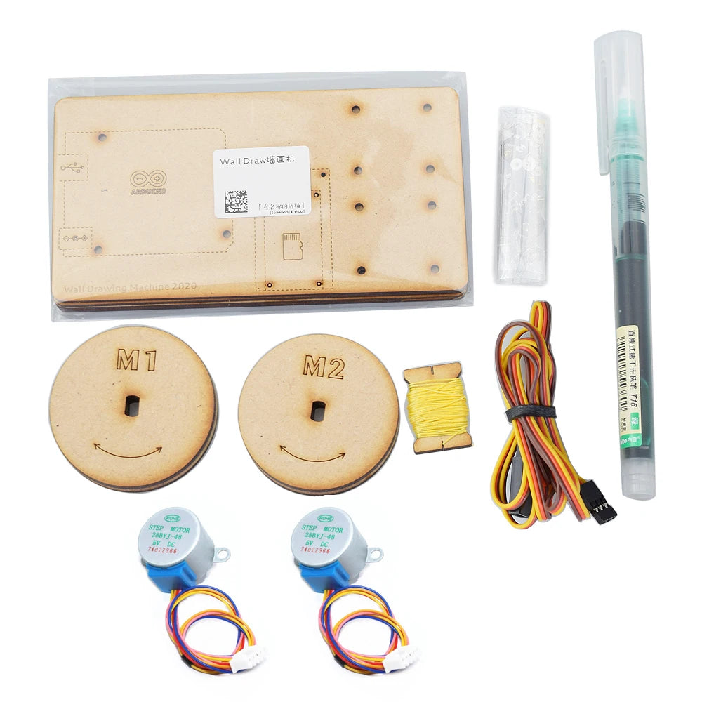 Draw Wall Painting Robot with Cable Plotter, Polar Graph for Arduino, Motor for UNO, Programmable DIY Robot Starter Kit