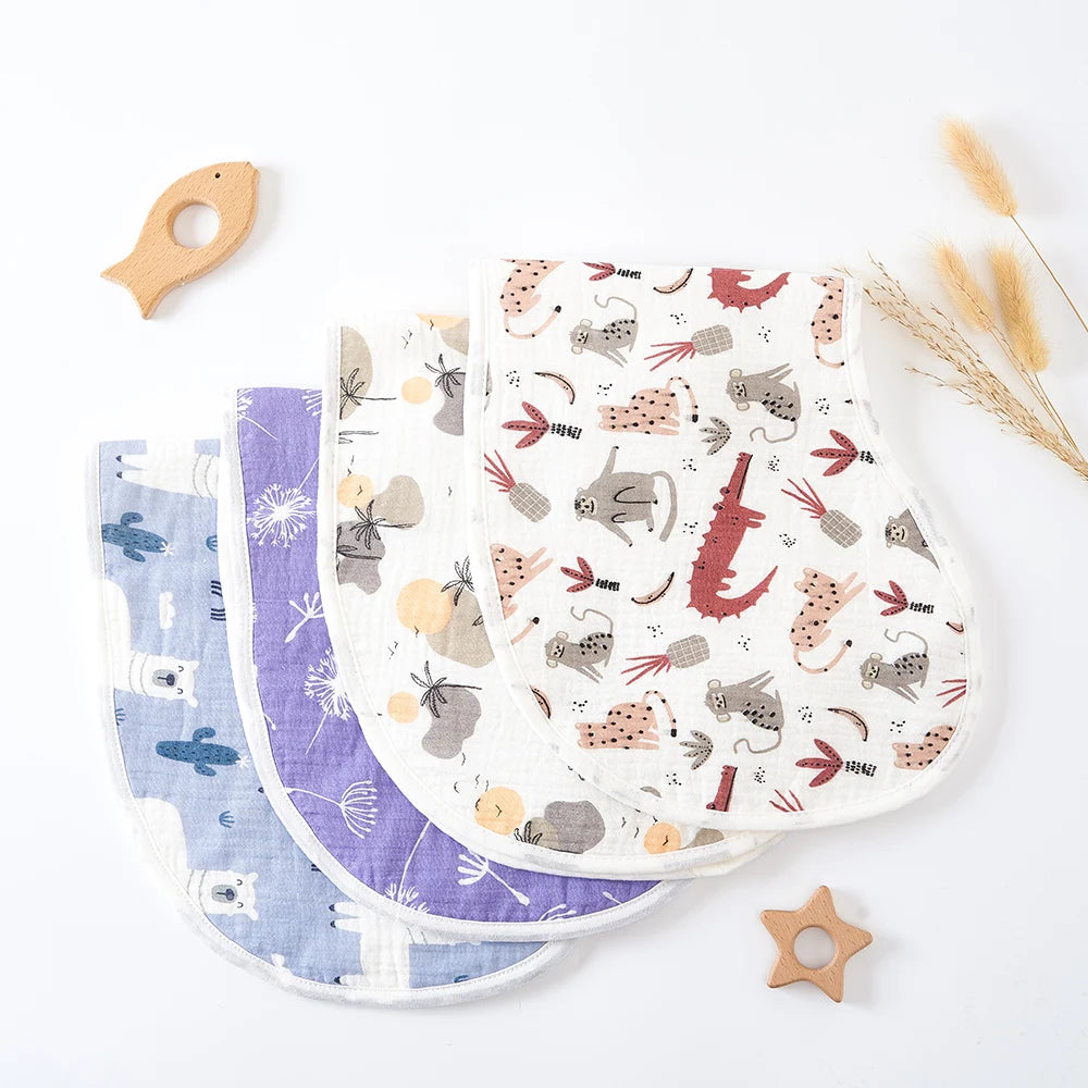 Kangobaby #My Soft Life# Breathable All-Season 6-Layer Baby Muslin Burp Cloth | 100% Cotton Antibacterial Newborn Feeding Bib - Kidzy Market