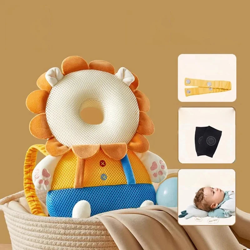 AIBEDILA Baby Head Protector Safety Pad Cushion Back Prevent Injured Elf Lion 1-3T Toddler Security Pillows Protective Headgear