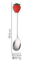 Cute Fruit Shape Baby Feeding Spoon & Dessert Cake Fork – Coffee Stirring Spoon, Kitchen Tableware Utensils, Kids Gifts & Baby Gadgets