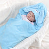 Hooded Baby Bath Towel – 80x80cm Soft Coral Fleece Swaddle Blanket for Newborns