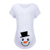 Christmas Women's Maternity T-shirt Santa Baby Printed Pregnant Women T-shirt Pregnancy Casual Short Sleeve White Clothes