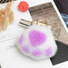 Fluffy Faux Fur Cat Paw Keychain, Plush Pendant for Backpack or Car