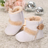 2022 Baby Autumn Winter Boots, Baby Girl Boys Winter Warm Shoes, Solid Fashion Toddler Fuzzy Balls First Walkers Kid Shoes 0-18M