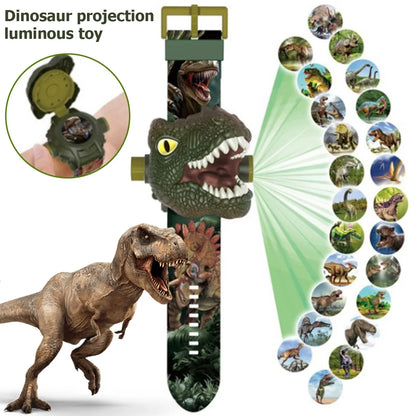 Kids Dinosaur Projection Watch – Cartoon Projector Wristwatch for Boys & Girls, Educational Flashing Toy