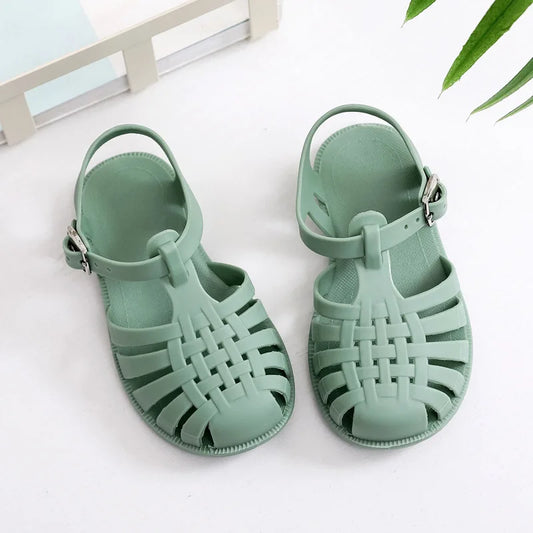 Children’s Gladiator Beach Shoes – Summer Baby Girl Sandals, Soft Non-Slip Breathable Candy Jelly Shoes for Boys, Flip-Flops