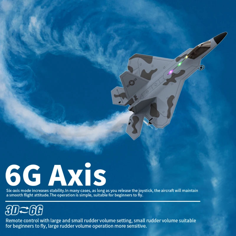 F22S 2.4G 4CH 3D6G RC Airplane Raptor Warplane WLtoys A180 LED Light Gyroscope
