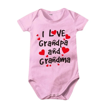 Pure Cotton “I Love Mom” & “I Love Dad” Newborn Rompers - Matching Baby Bodysuits for Twins, Summer Clothes for 0-24 Months
