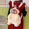 Kids Kawaii Plush Big Eyes Cat Backpack – Large Capacity Soft Stuffed Animal School Shoulder Bag for Boys and Girls