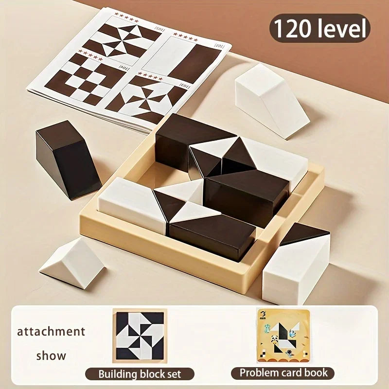 120-Level Hidden Block Puzzle – ABS Material Logic and Spatial Reasoning Toy for Kids Age 6