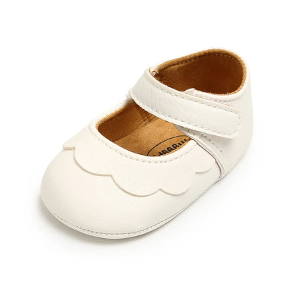 Meckior Baby Girl Shoes – Leather Rubber Sole Anti-Slip Toddler First Walkers, Newborn Infant Crib Shoes