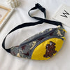 Kids Dinosaur Waist Bag High Capacity Crossbody Chest Pouch Zipper Travel Bag for Boys & Girls