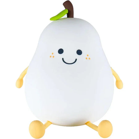 Cute Smile Pear Night Light Portable Touch Sensor USB Silicone Baby Sleep Dimmable Bedside Lamp