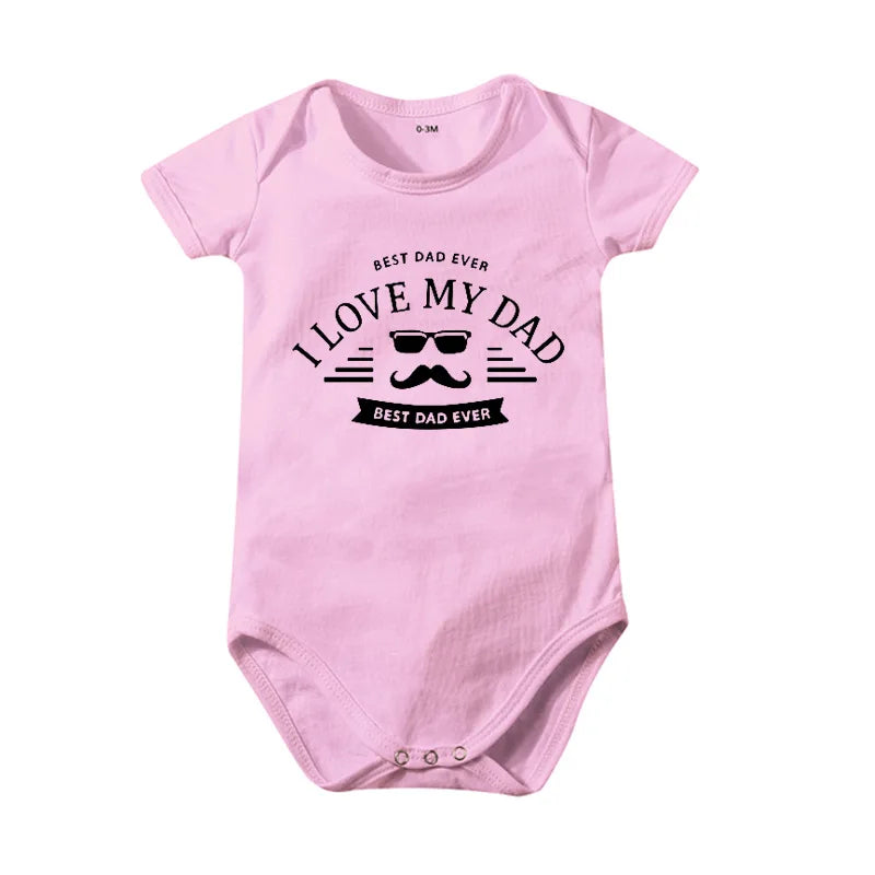 Popular "Mom+Dad=Me" Baby Romper – 100% Cotton Summer Onesie, Newborn Baby Clothes, Unisex Crawling Clothes, Comfortable and Cute