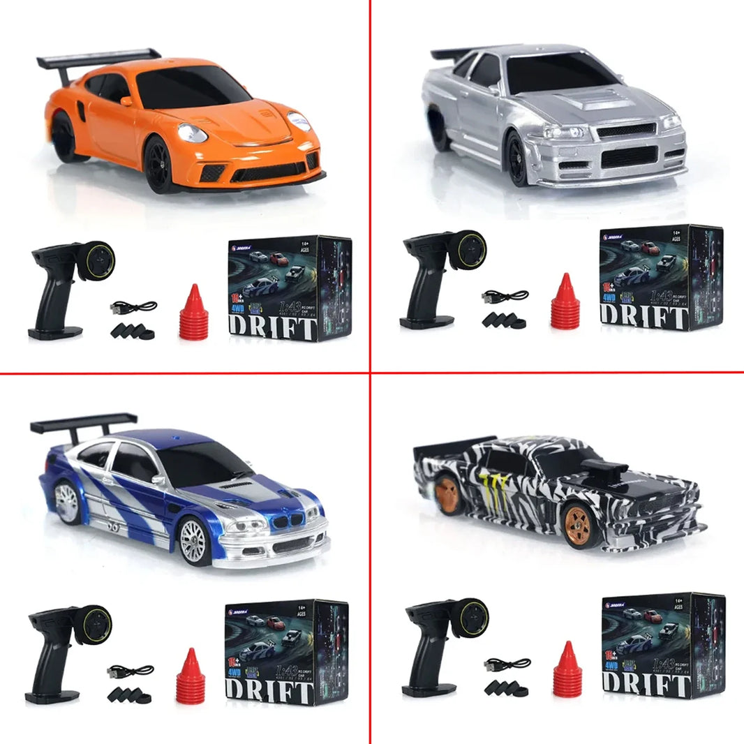 2.4G RC Drift Car 1:43 with 4WD High-Speed Four-Wheel Drive