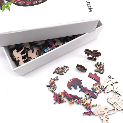 Unique Cat Pattern Wooden Puzzle, Irregular Animal Shapes, Leisure Toy, Gift for Halloween, Christmas, Birthday