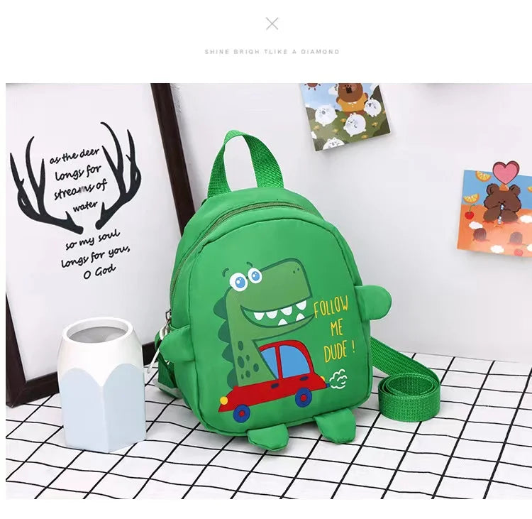 1 PCS Kids Mini Dinosaur Backpack – Anti-Lost Cartoon School Bag for Kindergarten & Toddlers - Kidzy Market