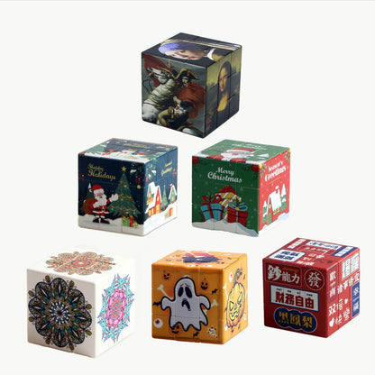 Magic Cube 3x3x3, Cartoon Alien Dollar Graffiti UV, Fun Stress Relief Puzzle, Professional Smooth Speed Game, Children's Toy Gift