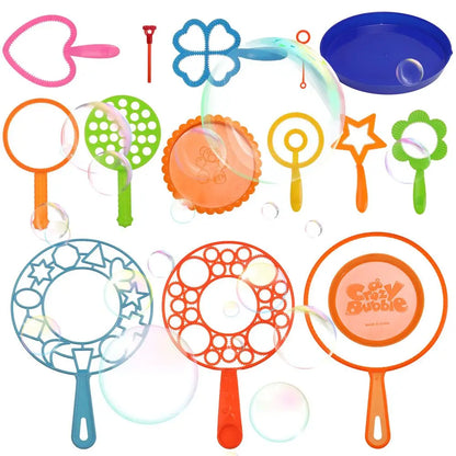 Kids Bubble Wand & Blower Toy Set - Outdoor Bubble Maker for Parties, Birthdays & Play