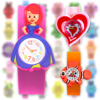 30 Cartoon Style Children’s Watches Colorful Bend Slap Strap Kids Watch Girl Boy Christmas Party Gift Random Style