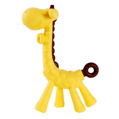 Baby Silicone Training Toothbrush - BPA Free Banana Shape Teether Chew Toy and Teething Ring for Infants