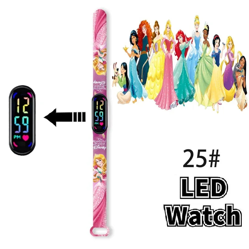 Disney Princess Frozen Elsa Kids Digital Watch Cartoon LED Touch Waterproof Electronic Birthday Gift Toy