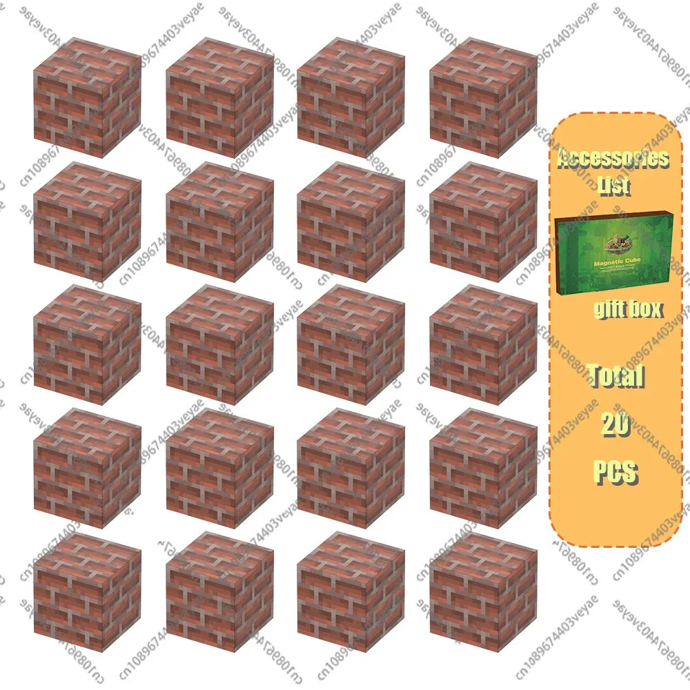 Magnetic Building Blocks Mine World Set – Magnet Cube DIY Model, STEM Sensory Toy for Kids 3+, Gift for Boys and Girls