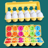12 Matching Eggs Montessori Sensory Toy – Easter Chicken Color and Shape Sorting Educational Toy for Kids Gifts
