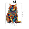 Color Changing Cat Wooden Puzzle - Irregular Animal Jigsaw, High-Difficulty Brain Teaser Toy